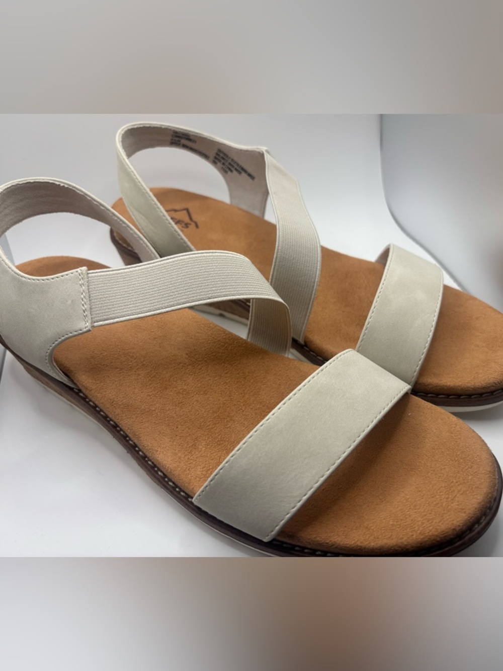 Cliffs by WHITE MOUNTAIN Wome Cream & Tan Slingback Sandals 9.5M New